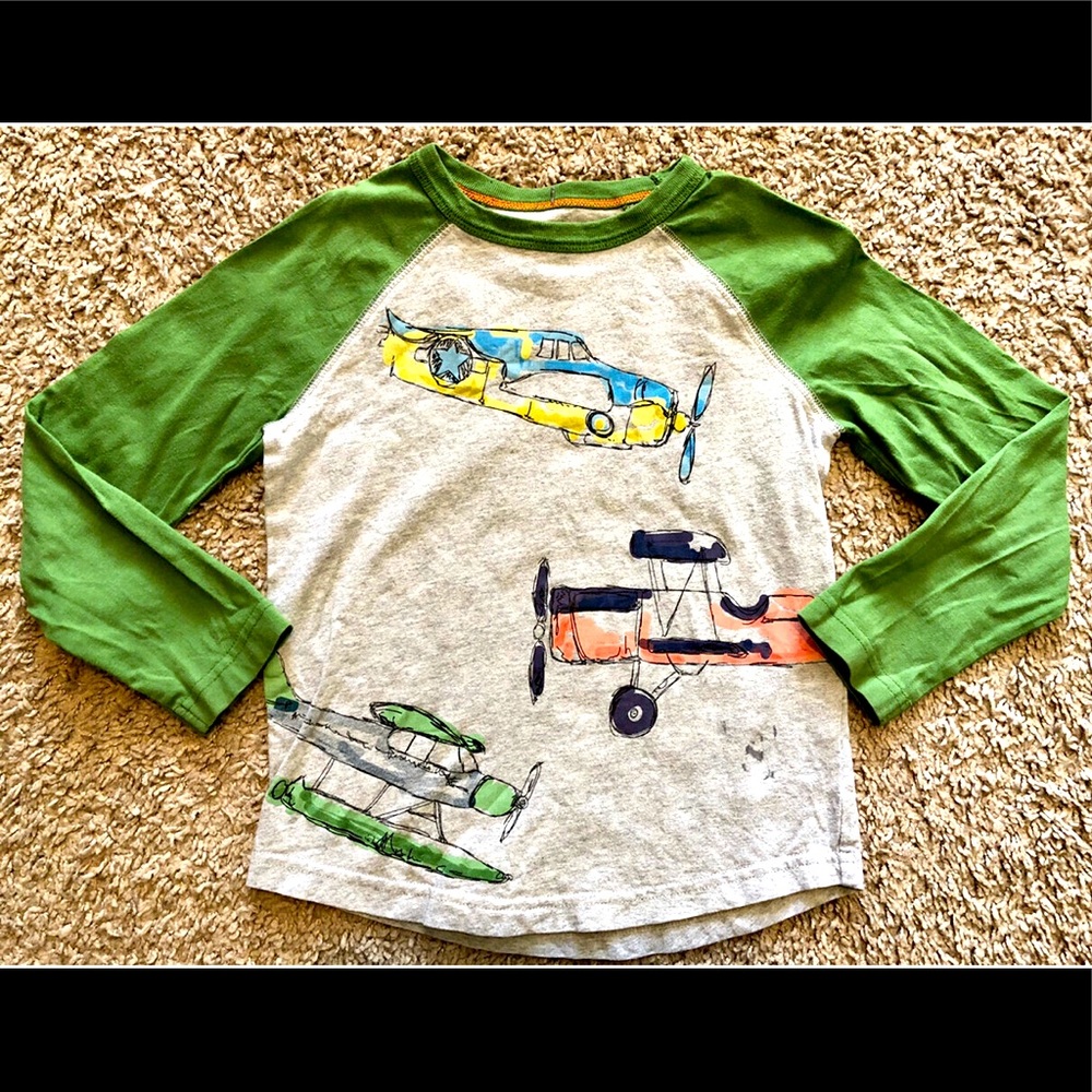 Mini Boden Airplane Reglan shirt 3/4